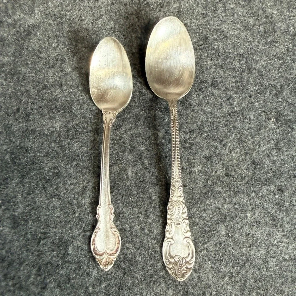 Vintage Holmes Edwards Silverplate Spoons Danish Princess Deepsilver‎ Set of 2